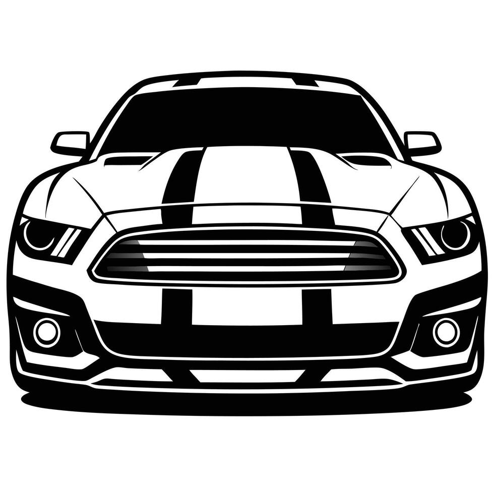 High-Speed Car Design Sleek Modern Sports Vehicle in Monochrome Line Art vector
