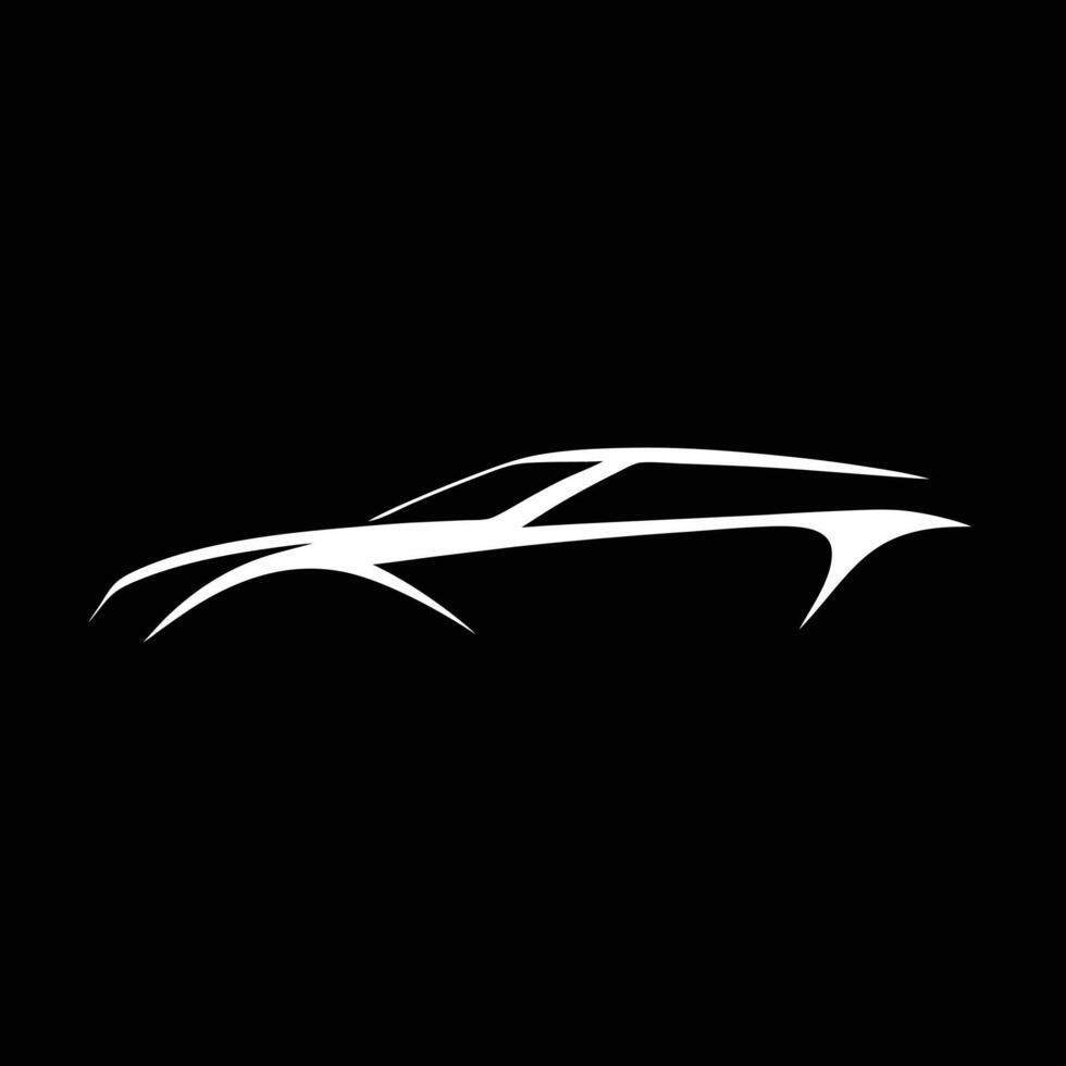 Black-and-White Car Silhouette SUV Profile Design for Minimalist Vehicle Art vector