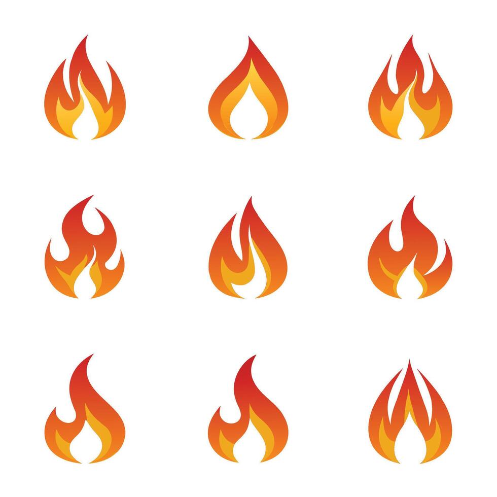Colorful Flame Icon Vibrant Red and Yellow Gradient Fire Illustration for Dynamic Designs vector