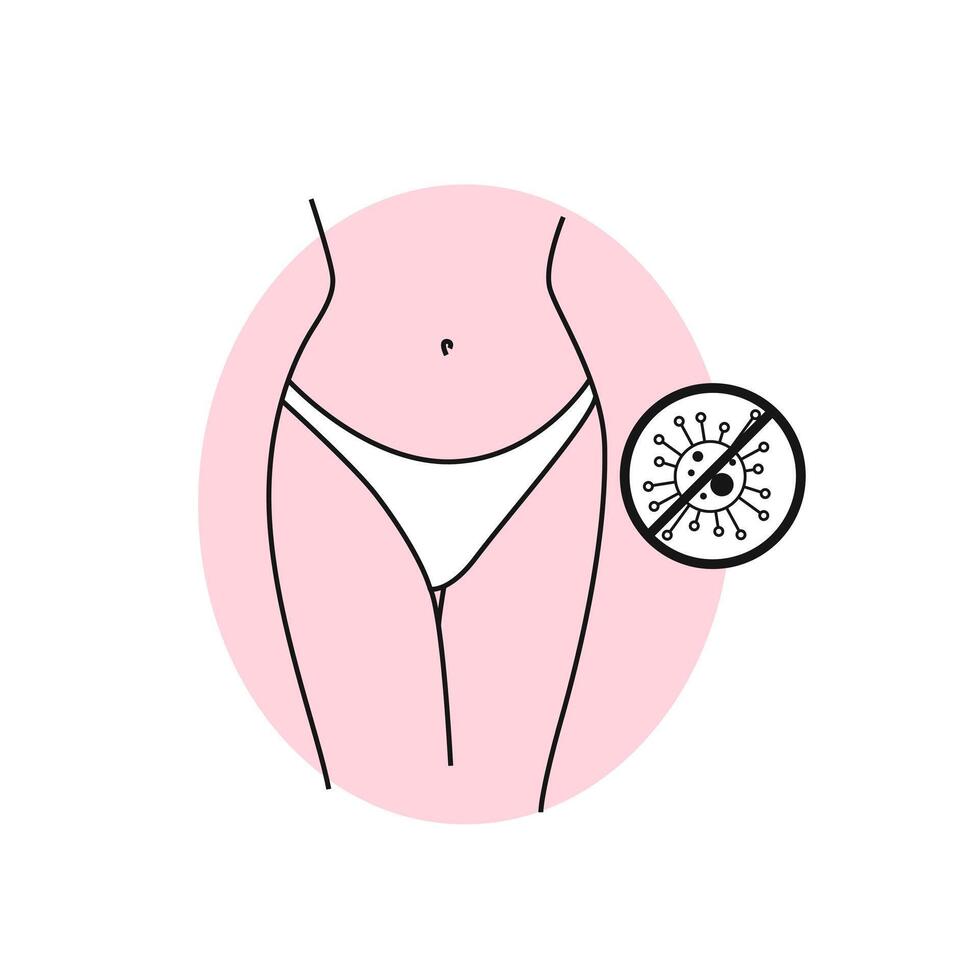 Female hygiene medical safety infection bacteria icon sign symbol design vector