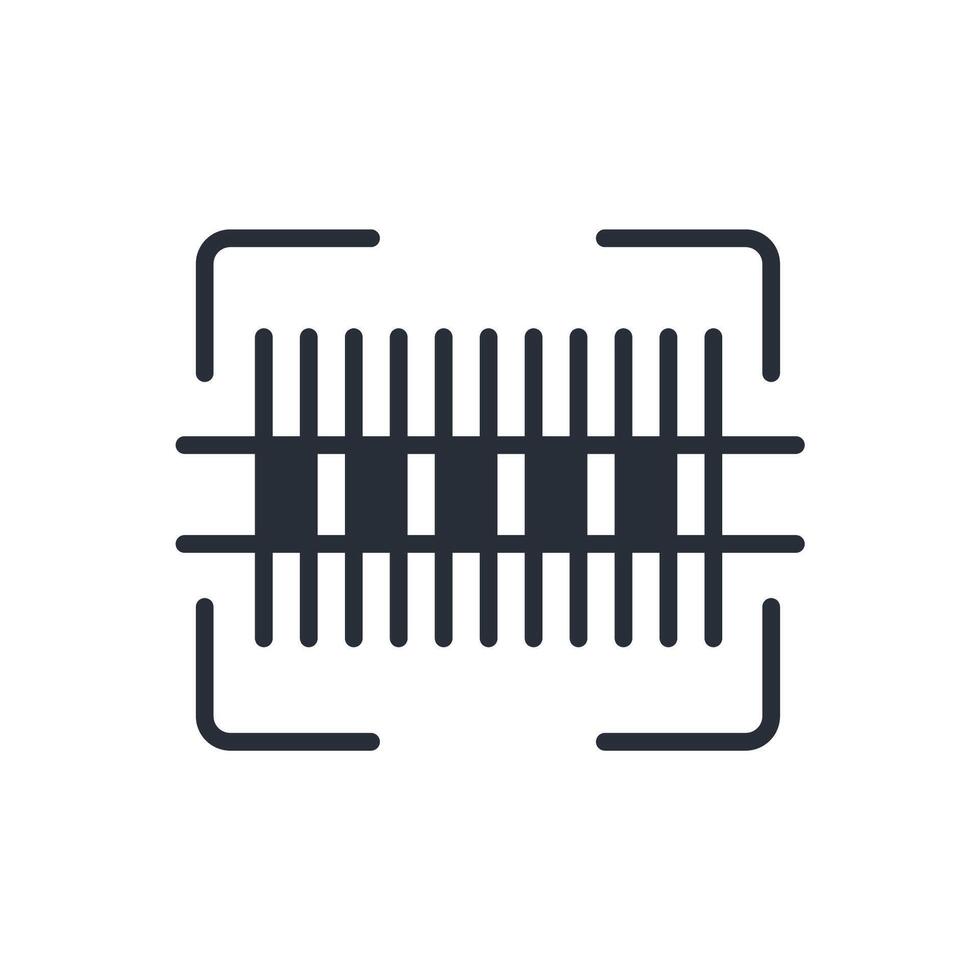 barcode black icon vector