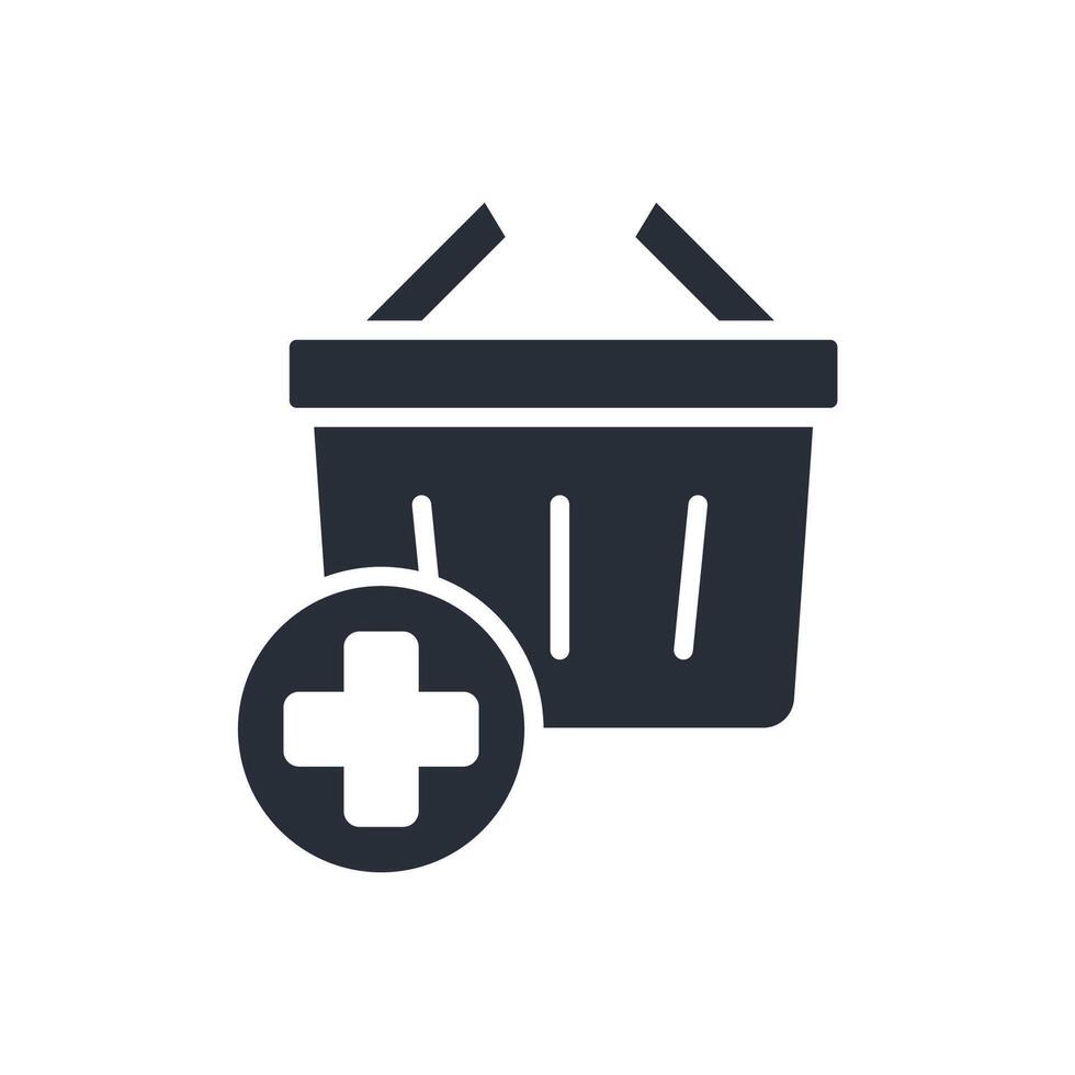 add to basket black icon vector