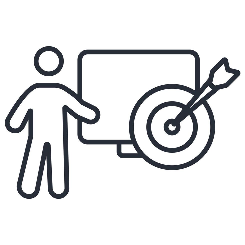 objective line icon vector
