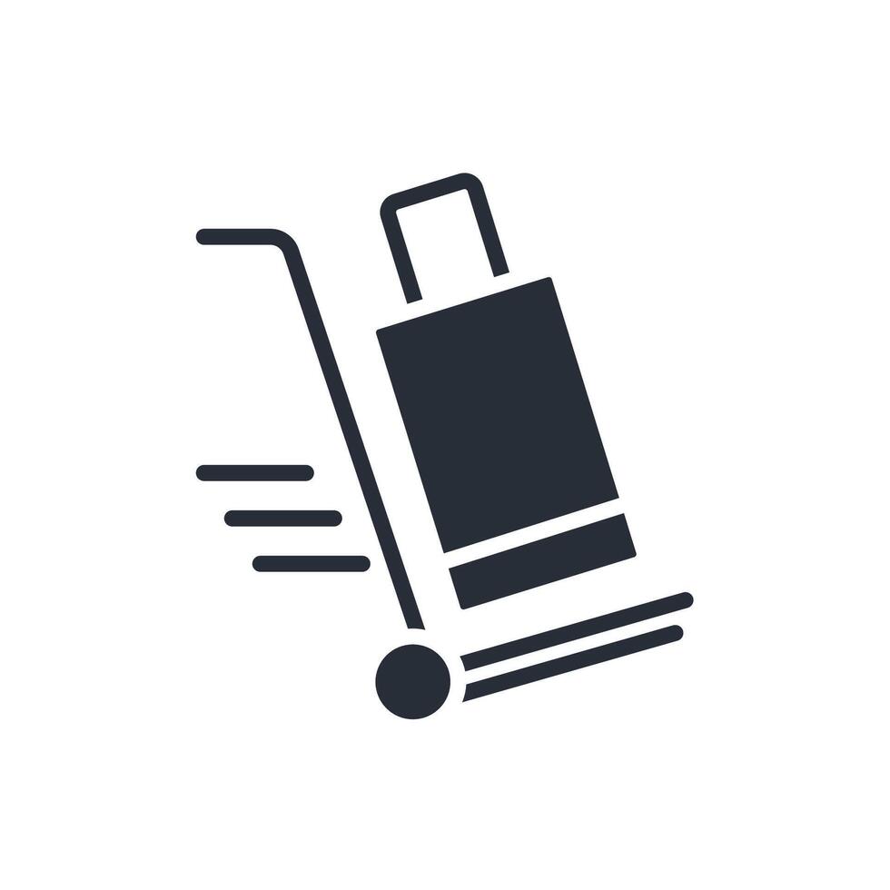 trolley black icon vector