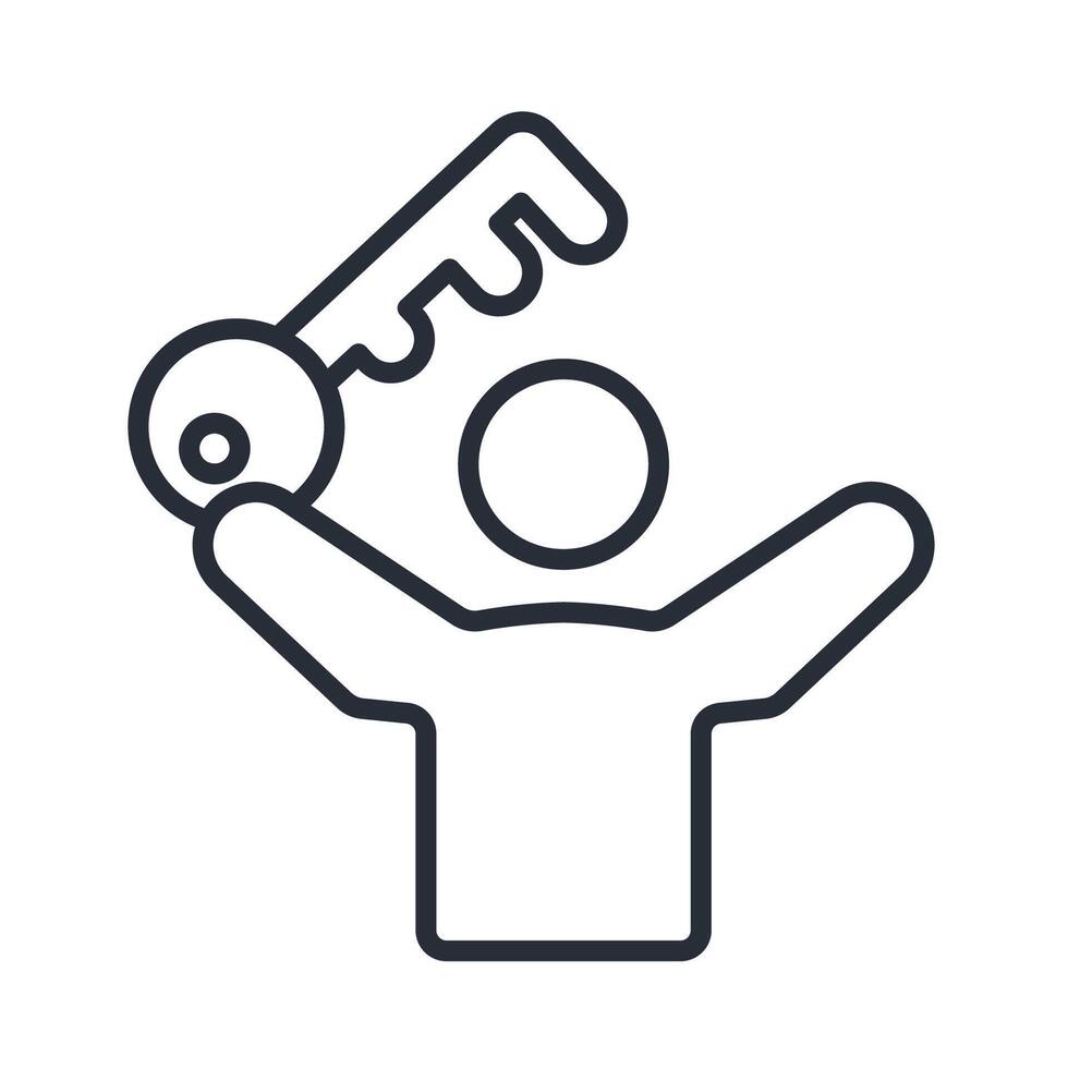 key of success line icon vector