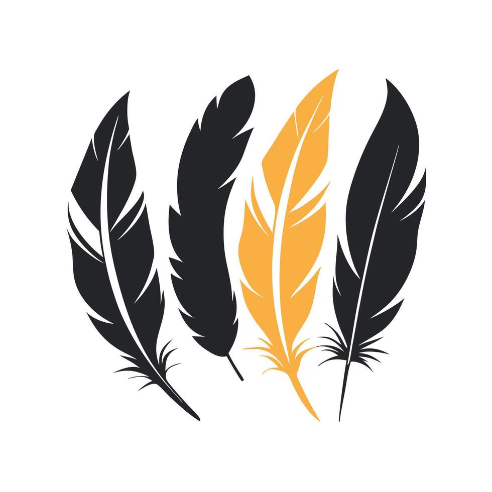 Plume graphic art elements design. vector