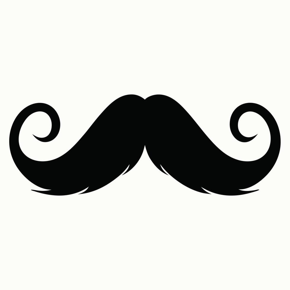 Classic Black Mustache Isolated On White Background Graphic Illustration vector