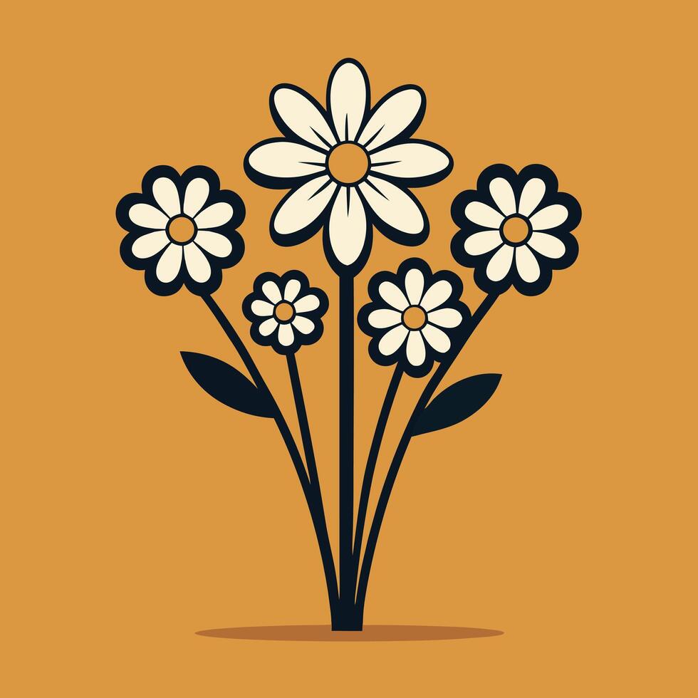 flowers design over yellow background illustration design. vector