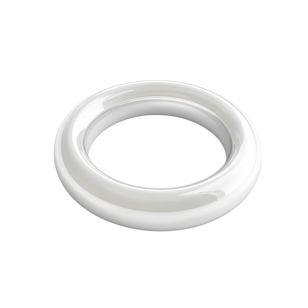 White Circular Rubber Gasket with a Clean and Simple Design. Isolated on a Transparent Background png