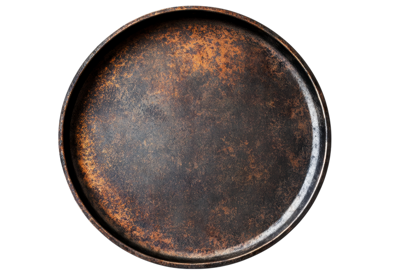 Old Vintage Metal Plate with a Worn and Distressed Look. Isolated on a Transparent Background png