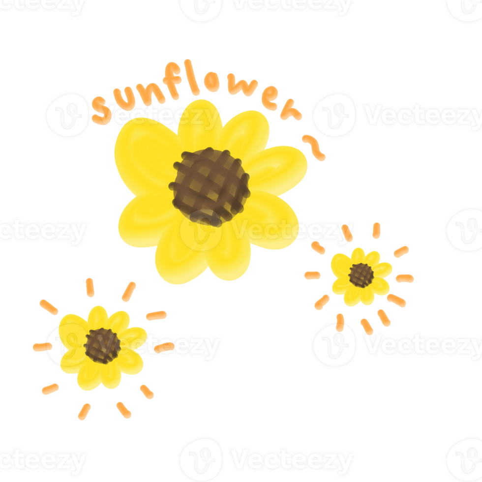 Sunflower yellow brown png