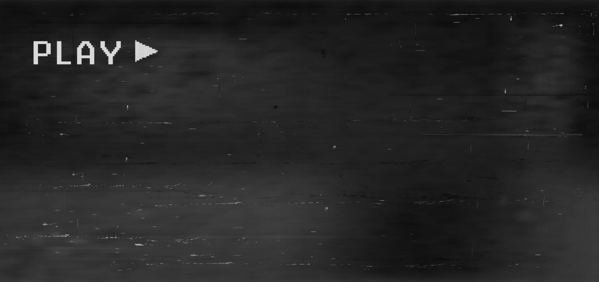 Gray Noise Texture . VHS PLAY. Retro black-white noise background ribbed glass. vector