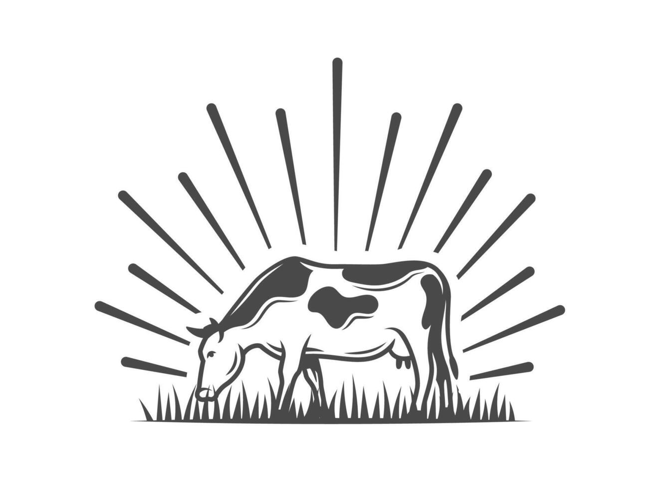 Farm cow isolated on white vector