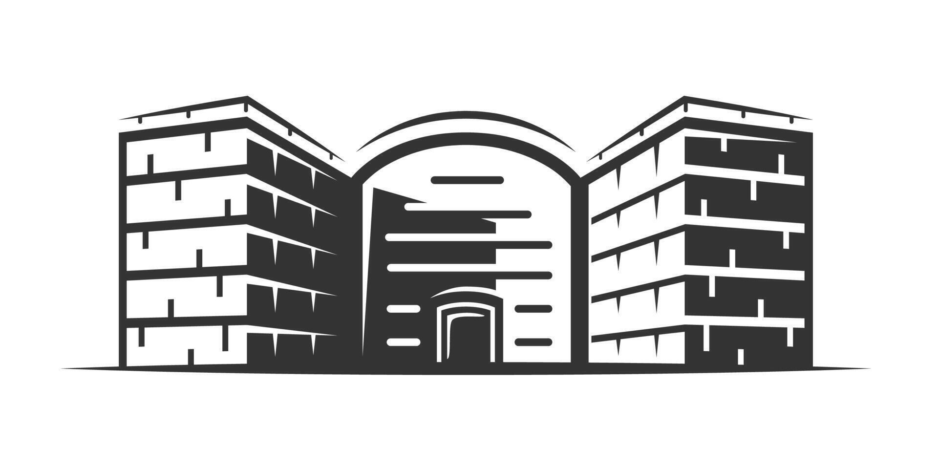 Modern building architecture construction isolated on white vector