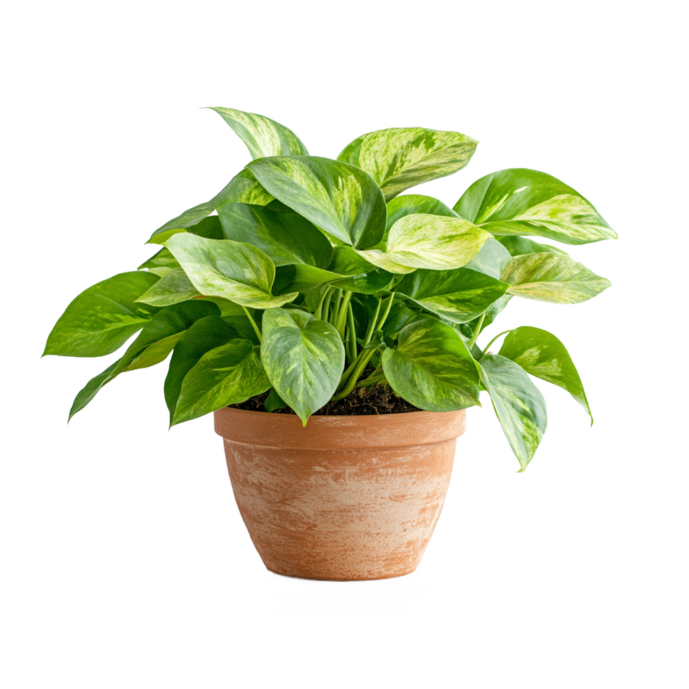 Golden Pothos Plant Isolated Houseplant Leaves on Transparent Background png