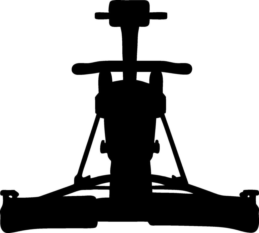 Black Silhouette Of Farming Equipment For Soil Preparation And Agriculture Operations In Rural Landscapes And Agricultural Fields vector