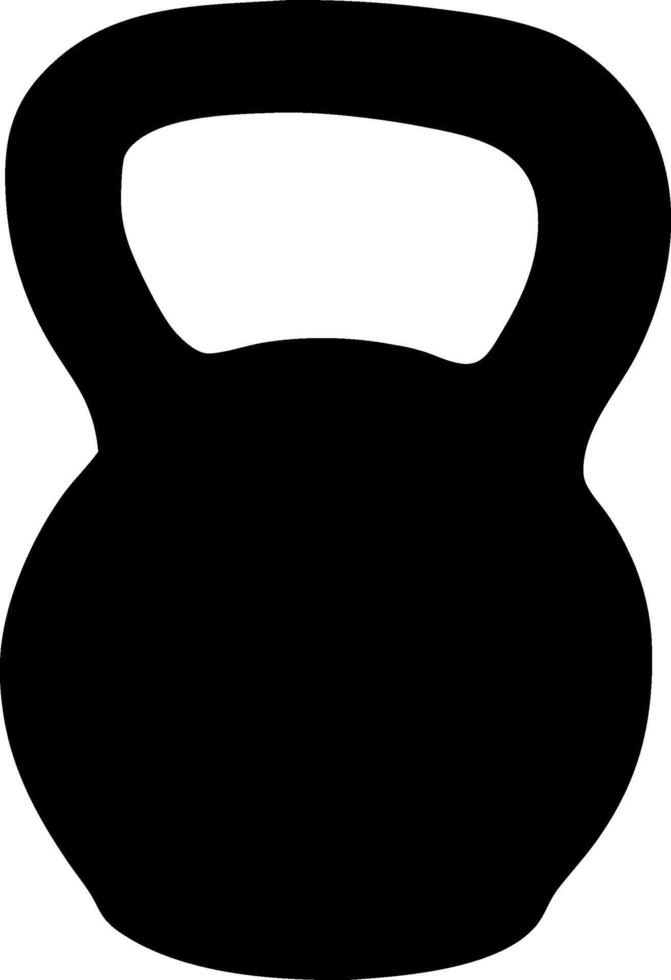 Kettlebell Silhouette Isolated On White Background Represents Fitness Training And Workout Equipment For Strength Exercise And Healthy Lifestyle Black And White Design vector