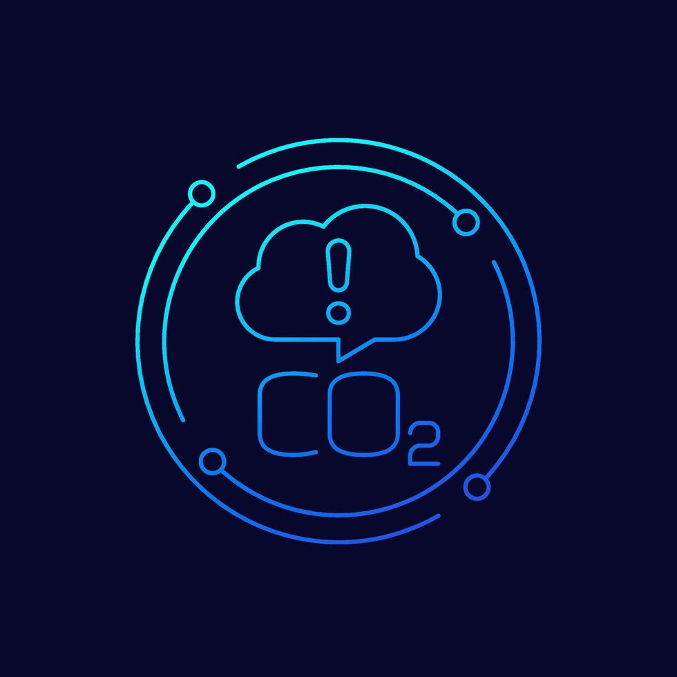 high carbon emissions icon in linear design vector