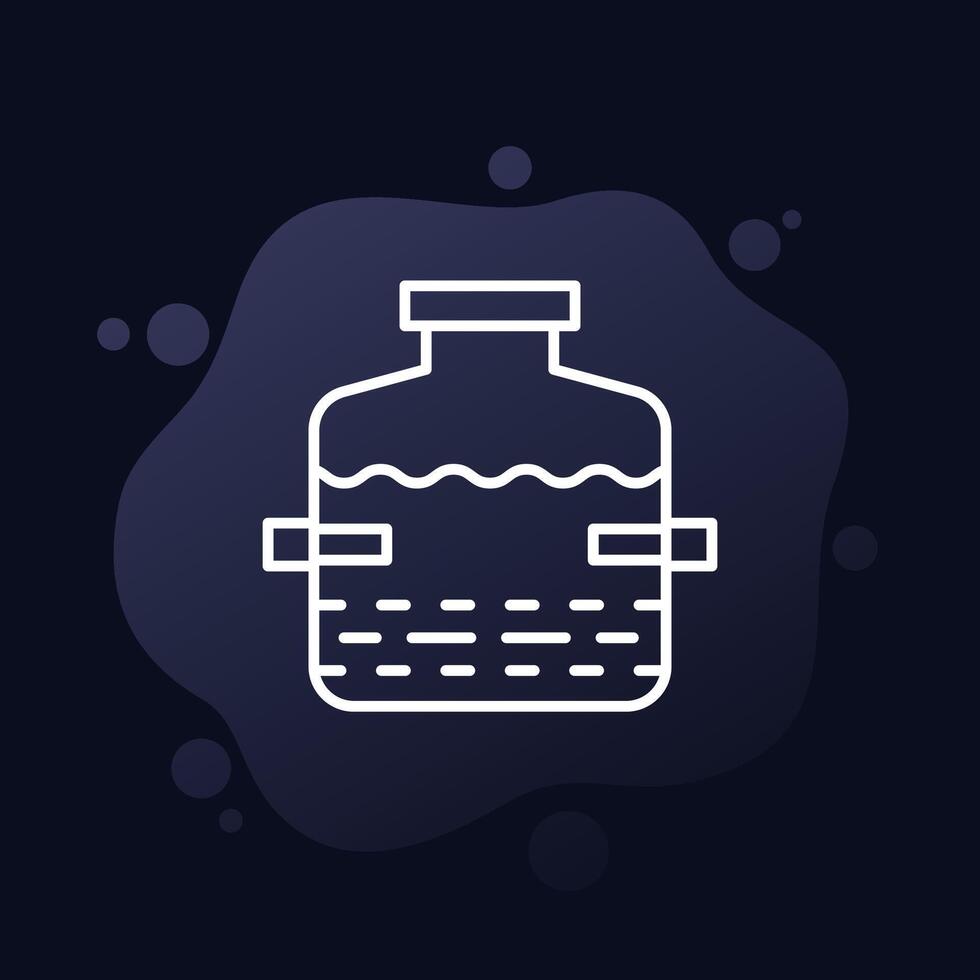 septic tank, sewer icon, linear vector