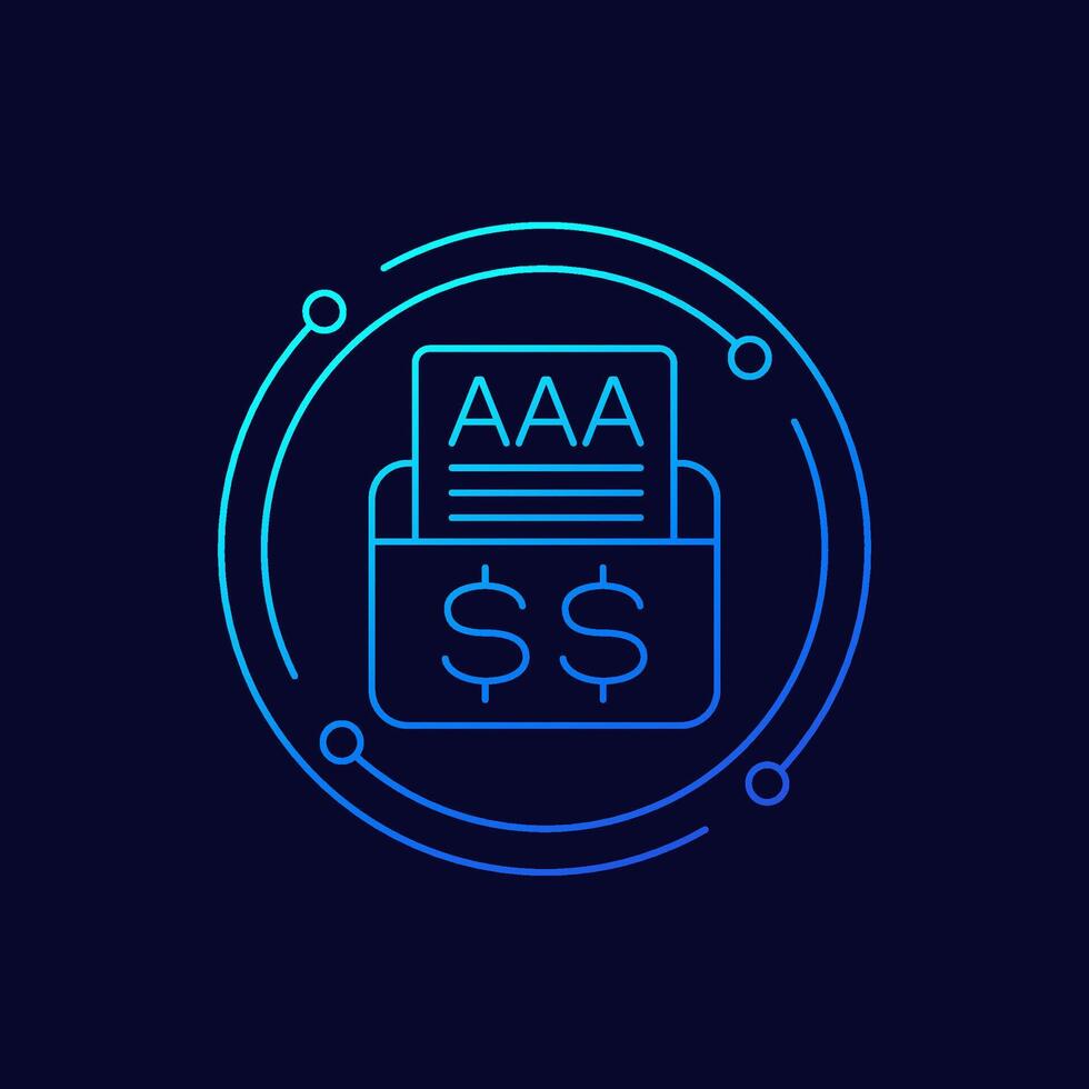 credit rating icon in linear design vector