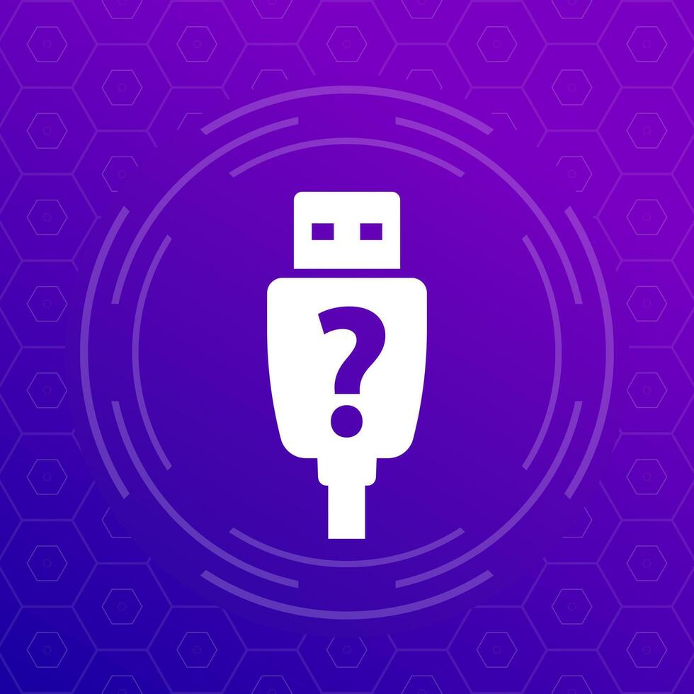 unknown usb device icon vector