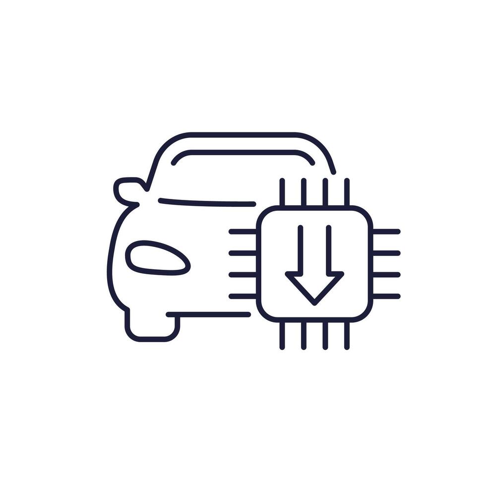 car firmware update line icon vector