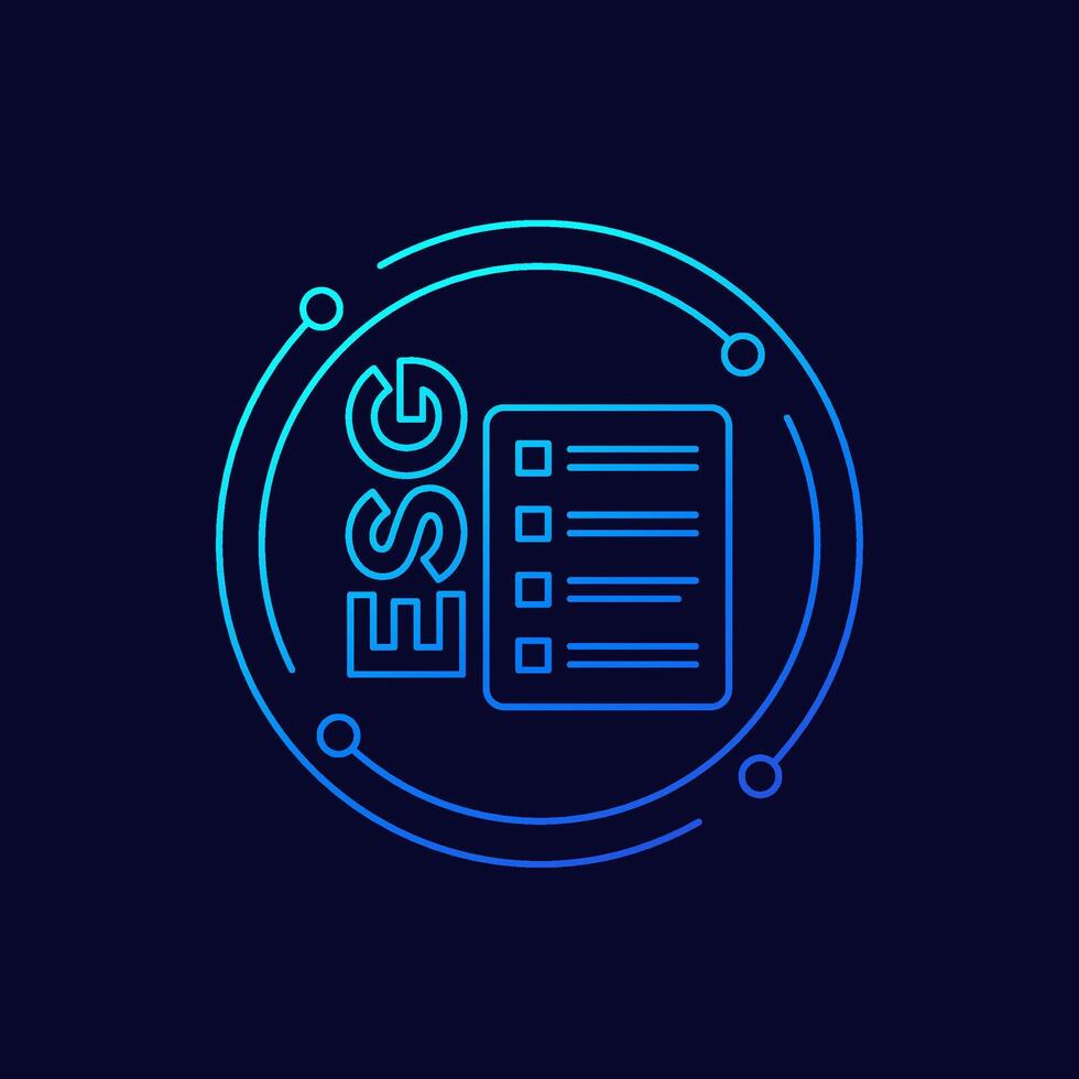 ESG icon, Environmental social governance, linear design vector