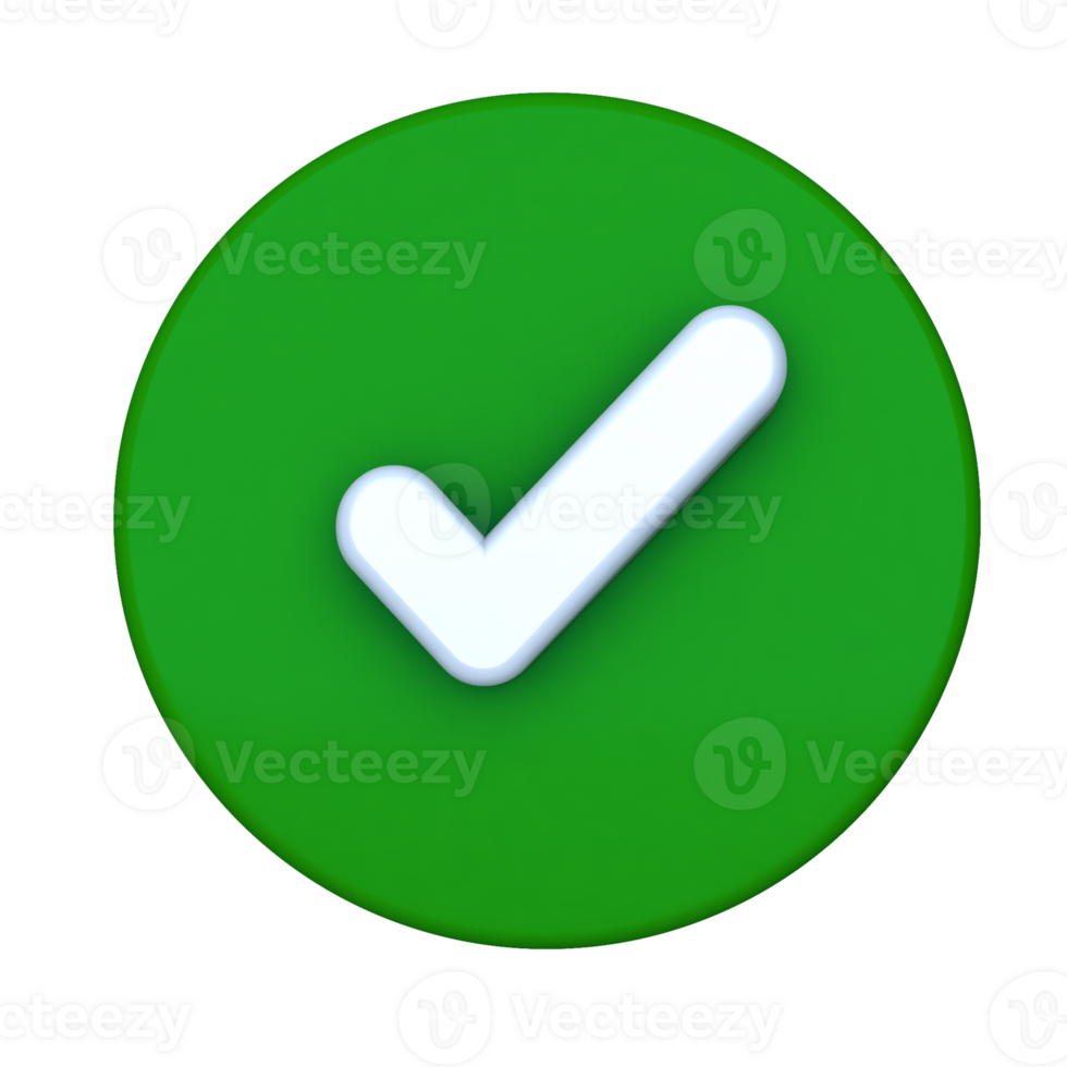 Front View Modern Green Check Icon Eye-Catching Design for Projects png