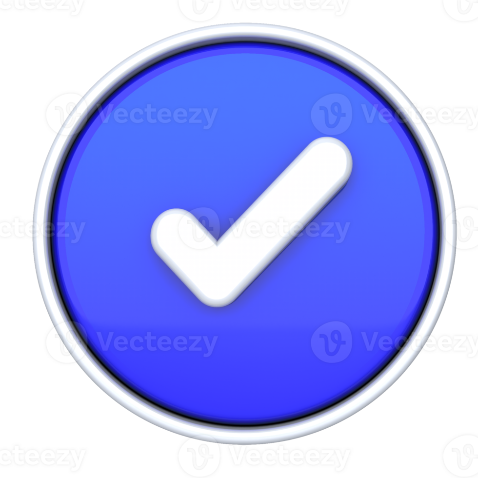 front view Modern blue Check Icon Eye-Catching Design for Projects png