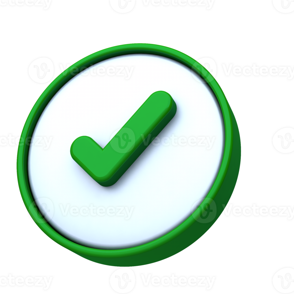 Stylish 3D Green Checkmark Essential Element for Digital Designs png