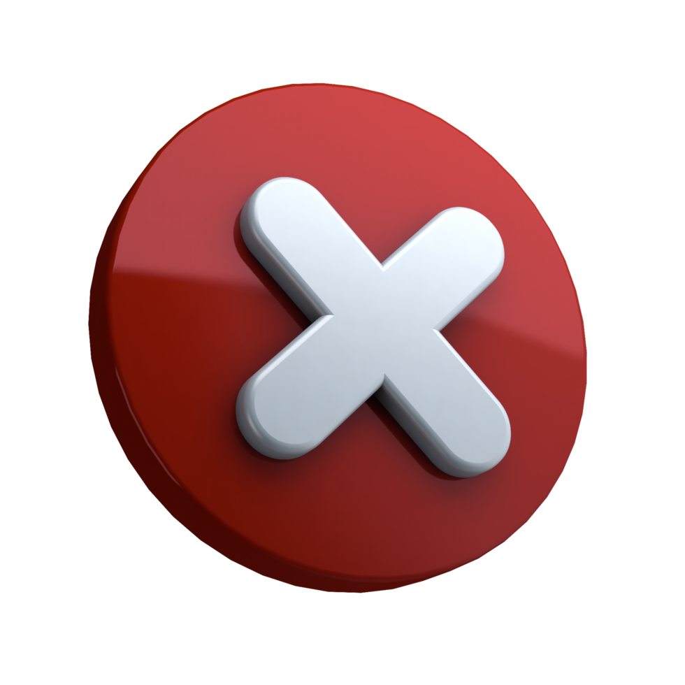 Stylish 3D Red Cross mark Essential Element for Digital Designs png
