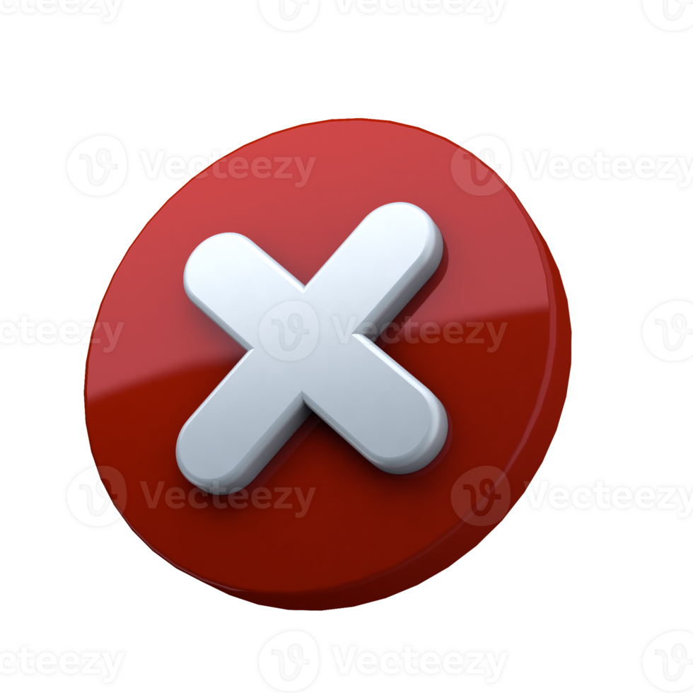 3D Red Crossmark Essential Element for Digital Designs png