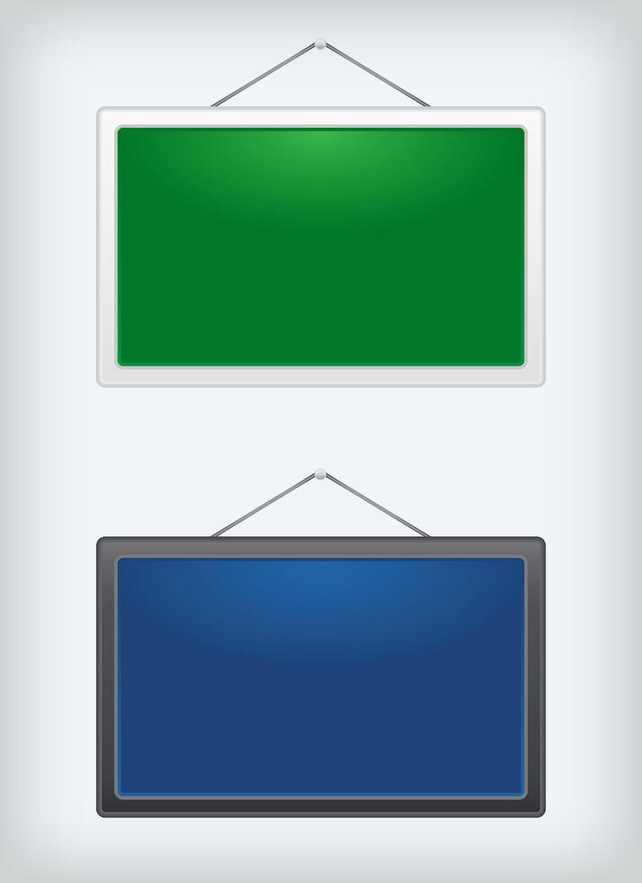 Set of two sign boards hanging on a nail vector