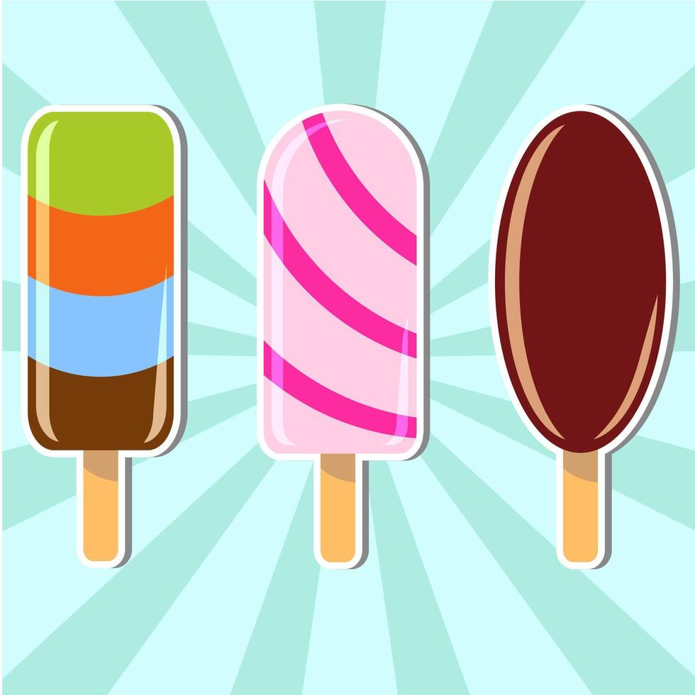 Three Ice creams vector