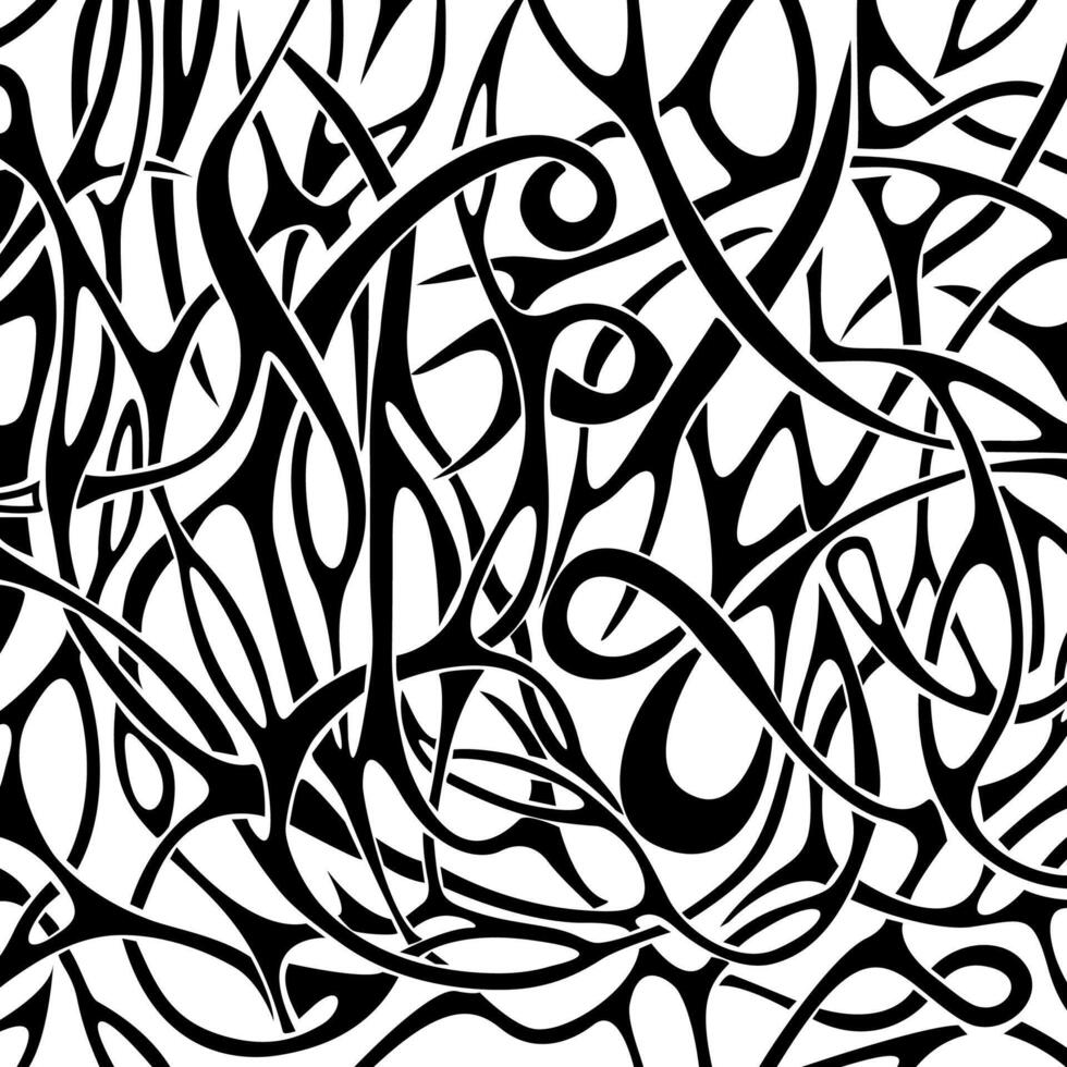 Black and white abstract pattern in tattoo style vector