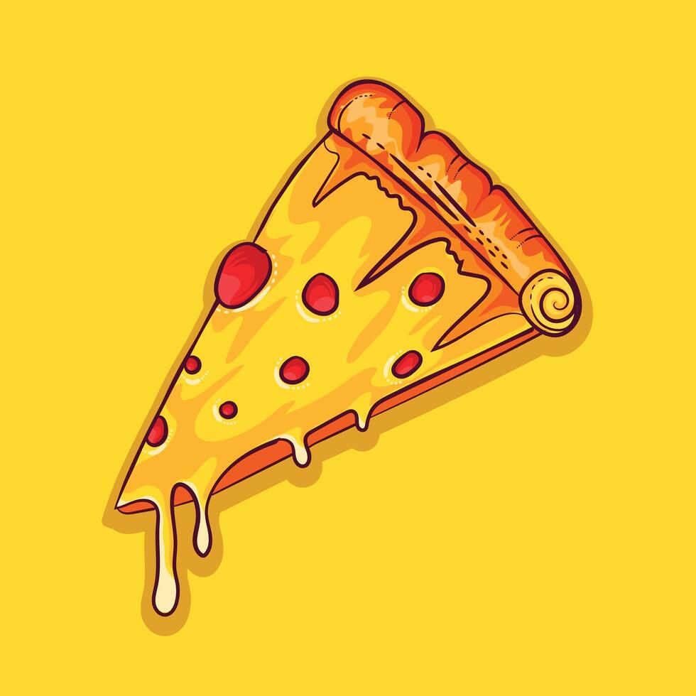 Pizza fastfood warm illustration design vector