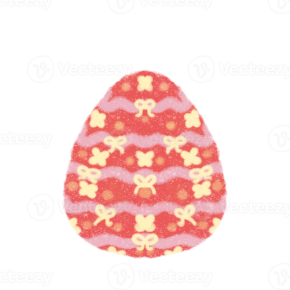 A pink egg with a pattern on it png