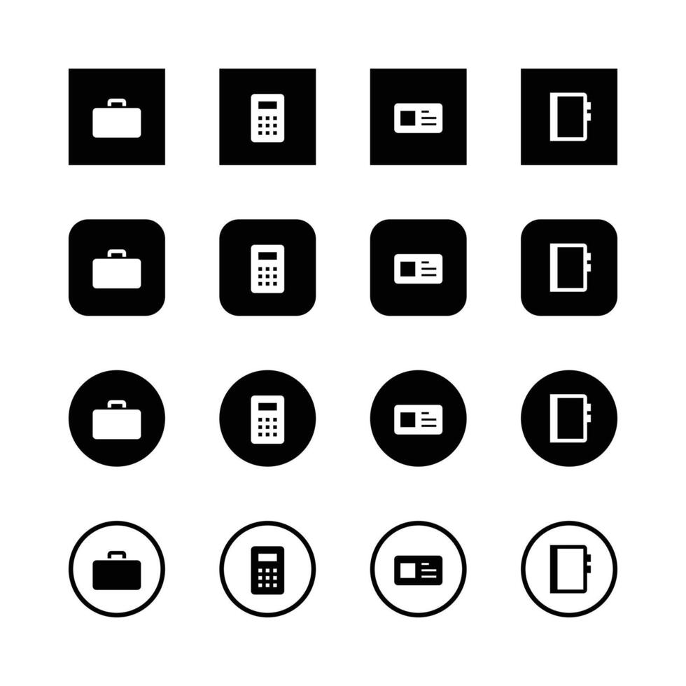 Collection Of Business Icons In A Simple Modern Minimalist Style And Black Background vector