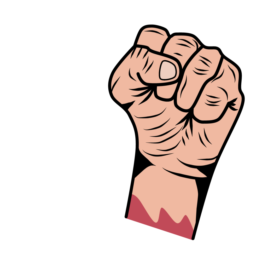 A cartoon fist with blood on it png