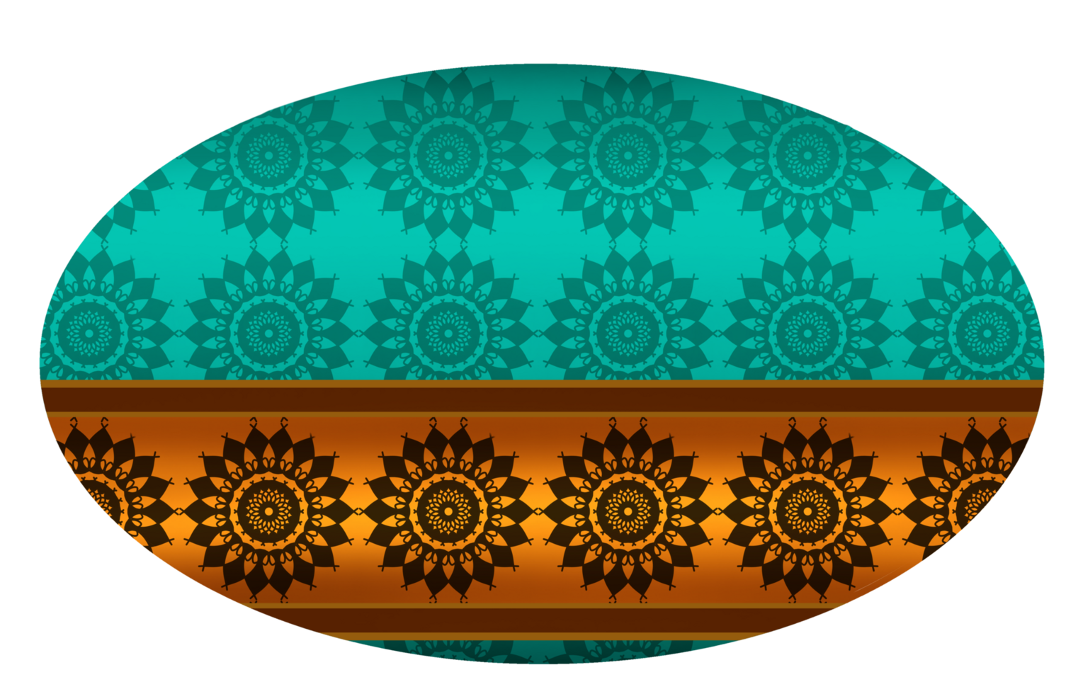 A circular pattern with a blue and orange design png