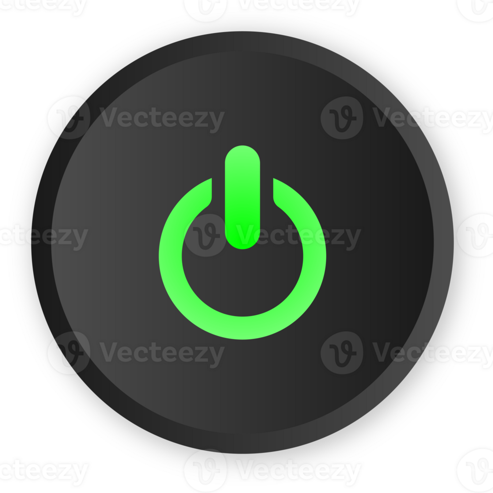 Green Power Button Design png