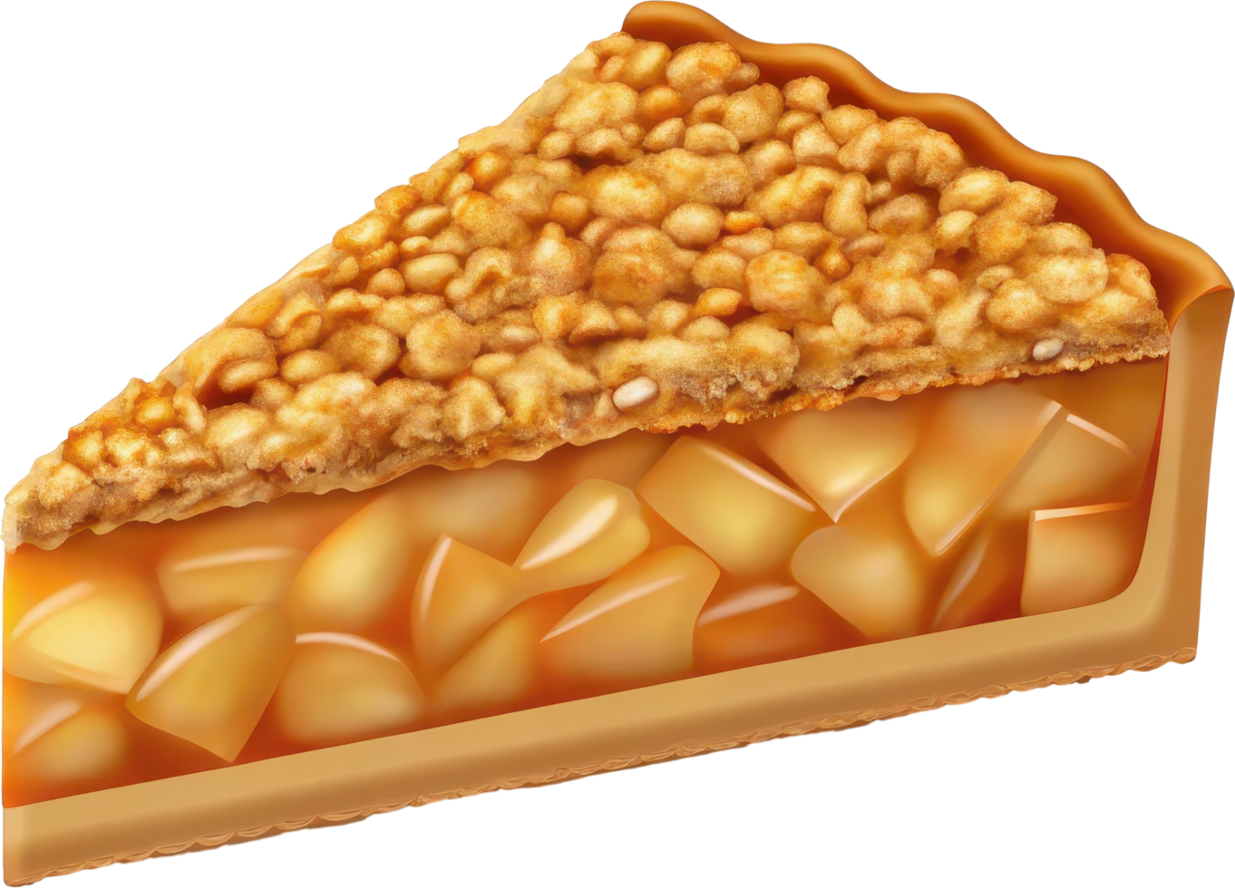 A side view of a slice of apple crisp png
