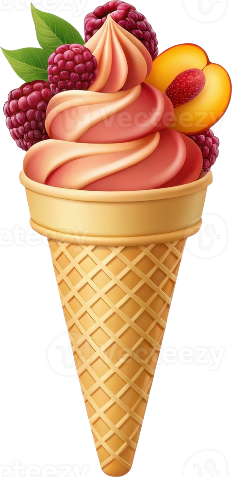 A berry infused ice cream cone png