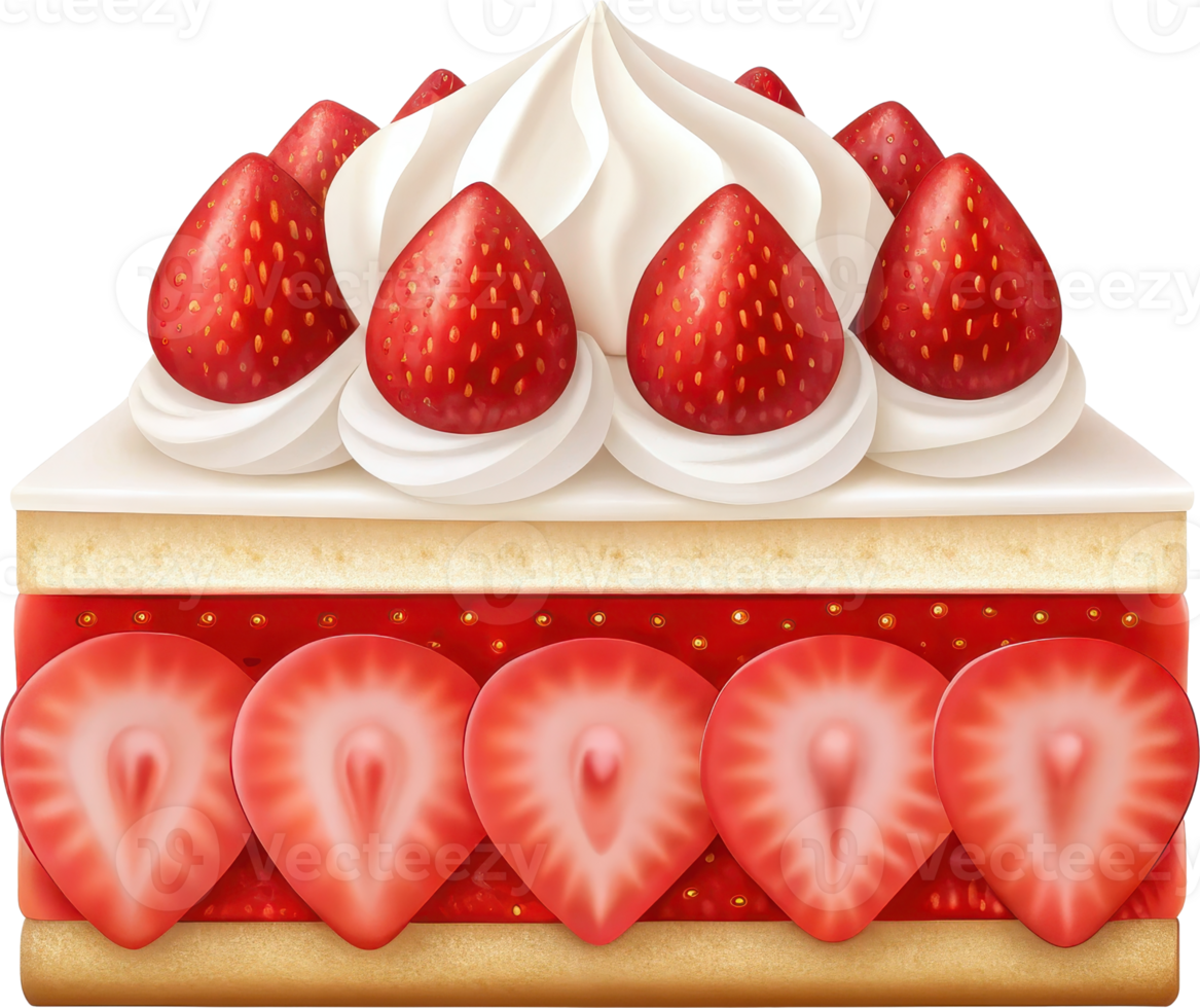 Slice of strawberry shortcake png