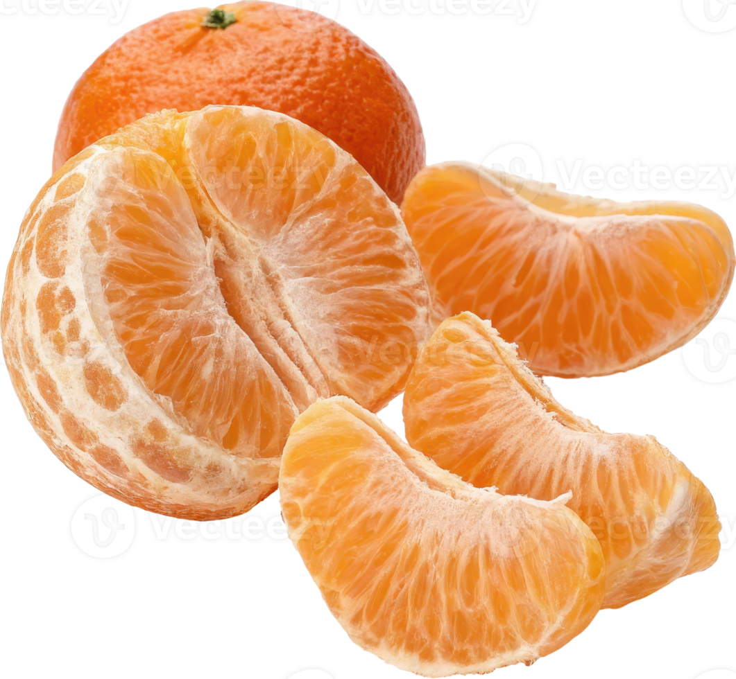 Fresh and juicy tangerine segments png