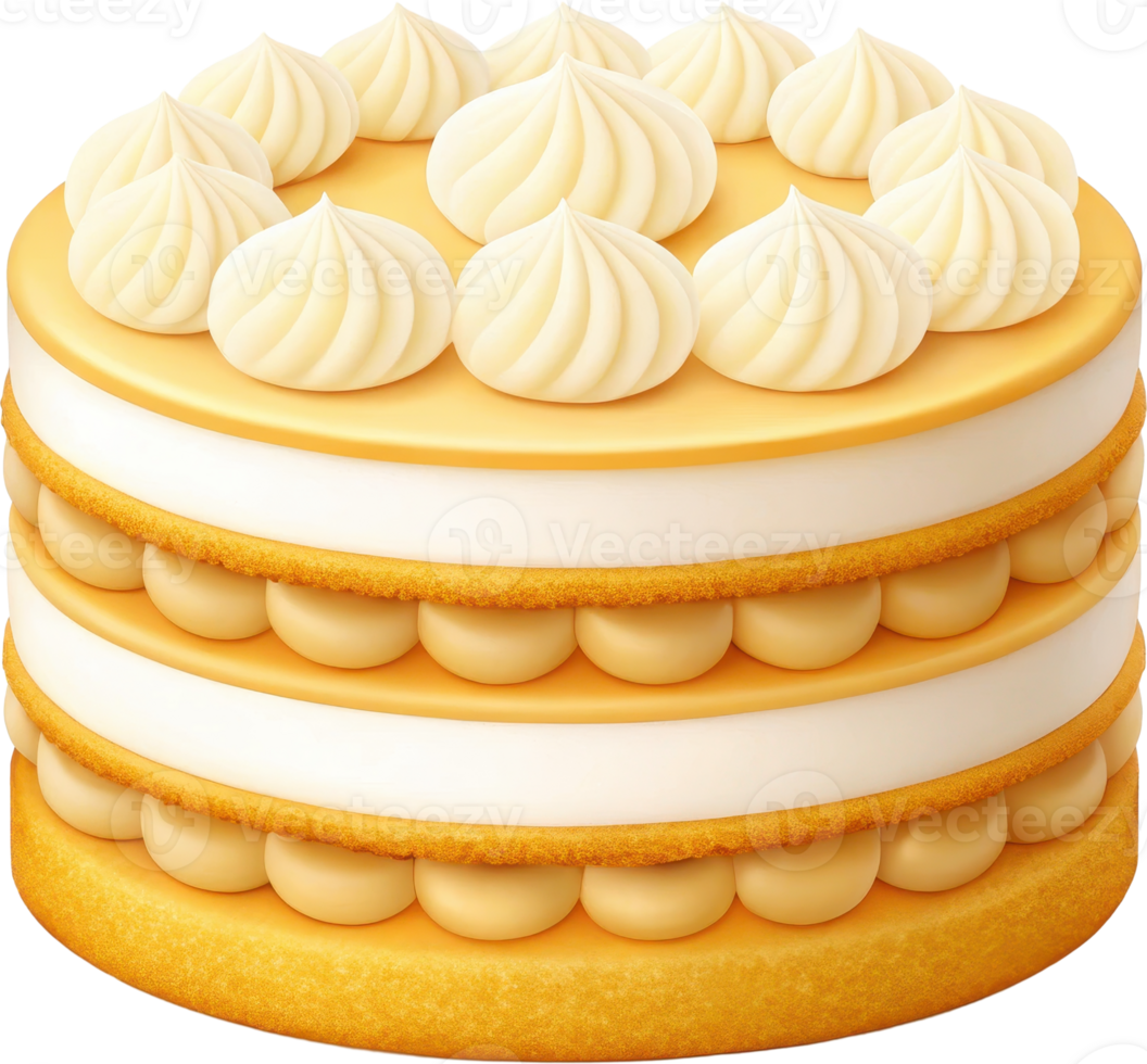 Delectable banana cake with creamy buttercream frosting png