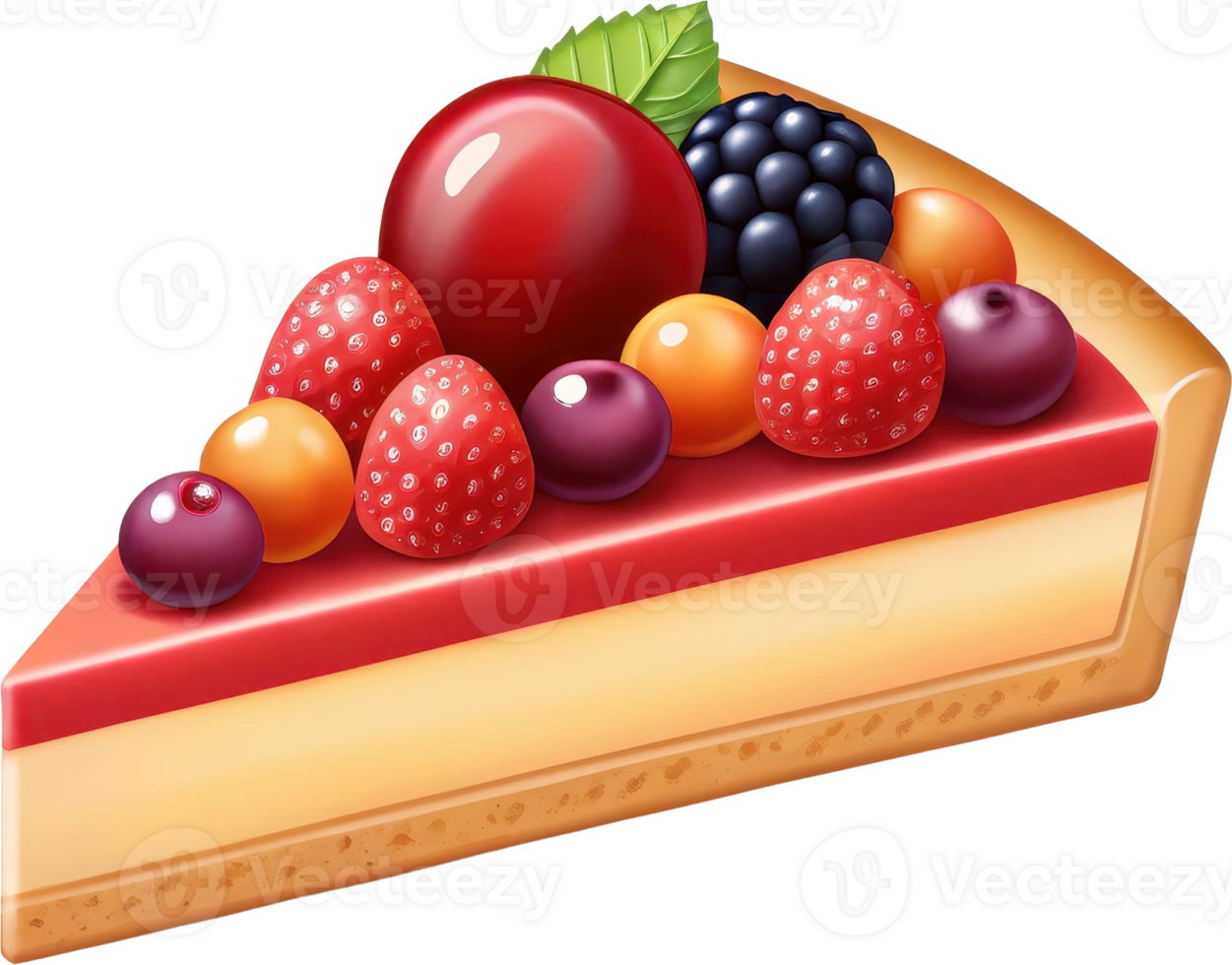 A slice of delicious fruit pastry dessert png