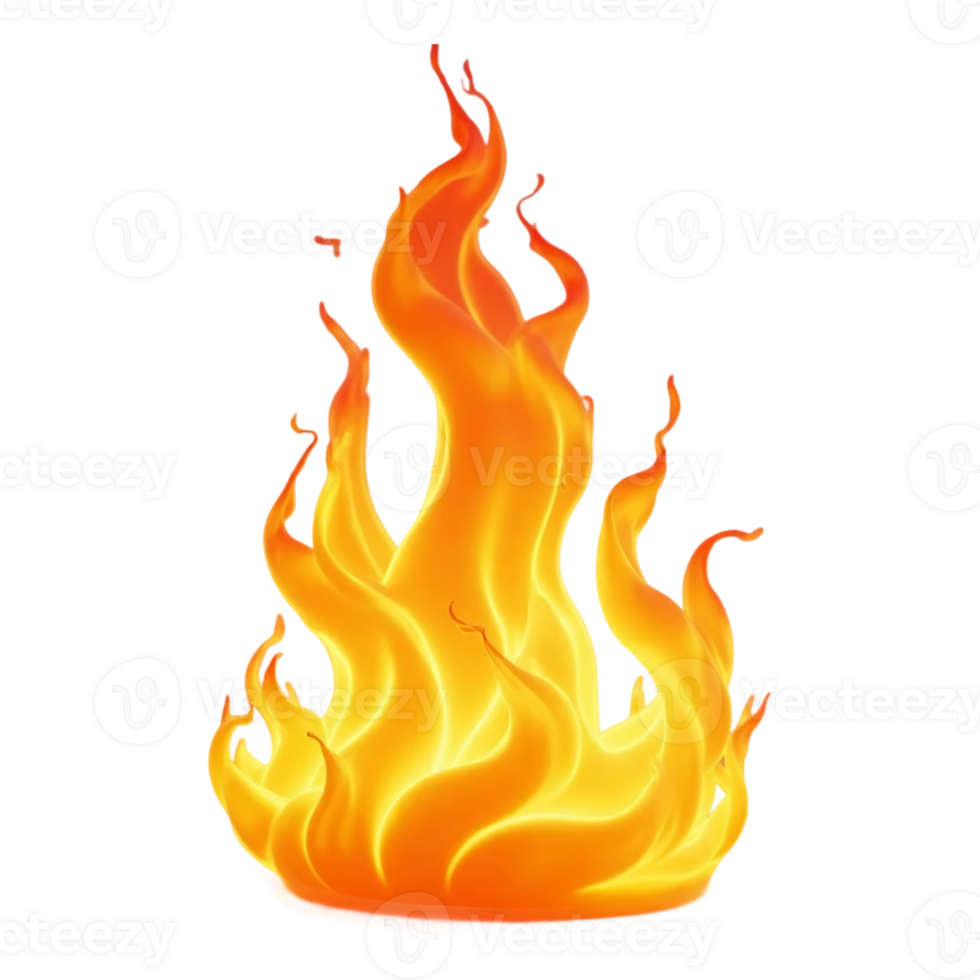 Blazing hyperrealistic flames isolated on a transparent background. png