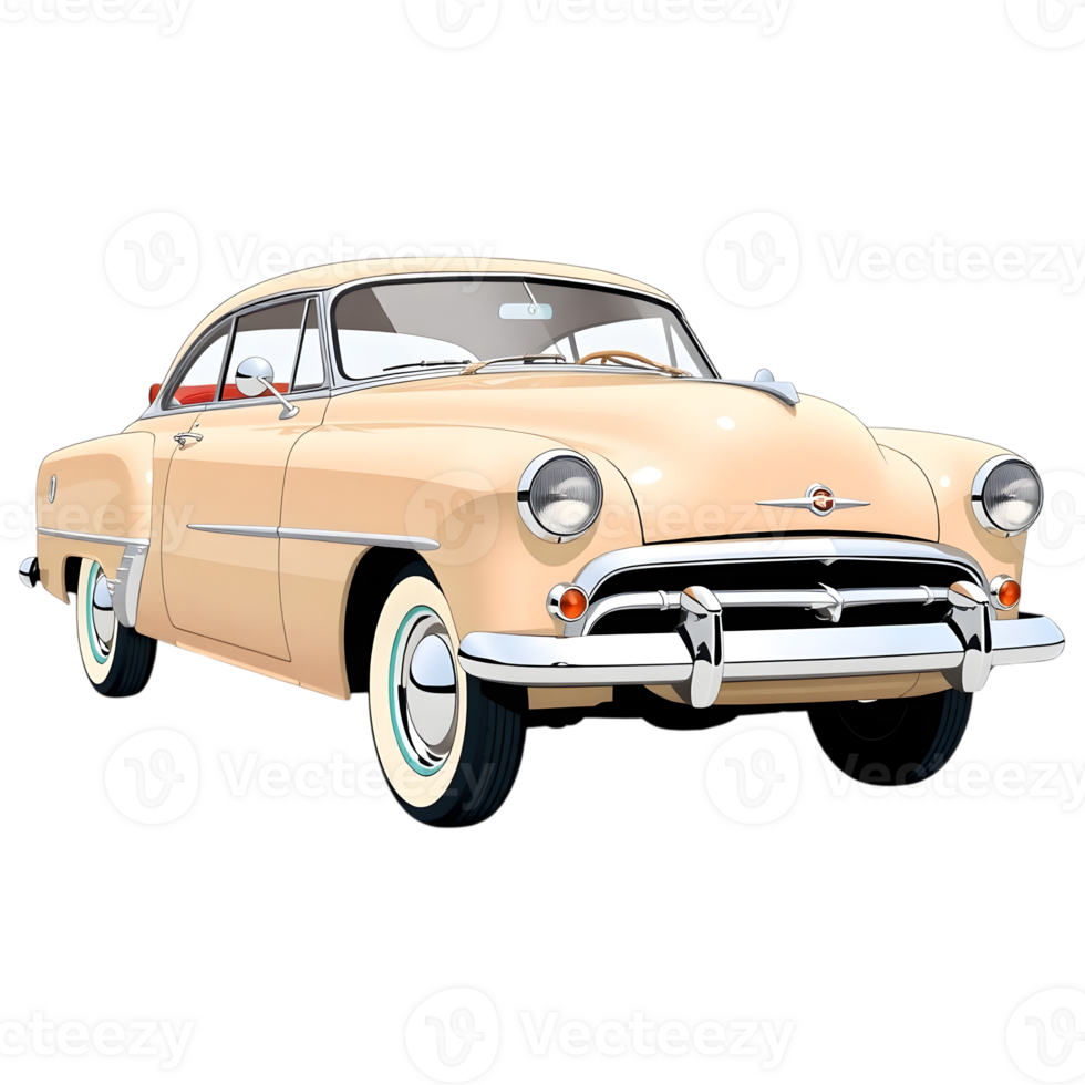 Stylish retro vintage car isolated clipart in transparent background png