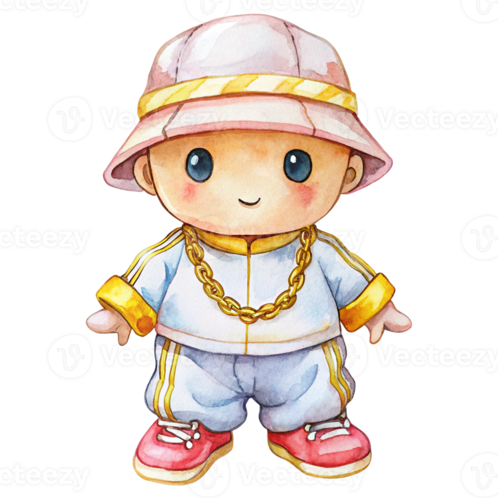 A cartoon character wearing a hat and chain png